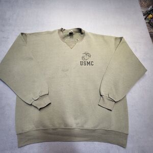 Vintage Marines Sweatshirt Mens XL Green Long Sleeve Pullover USMC
